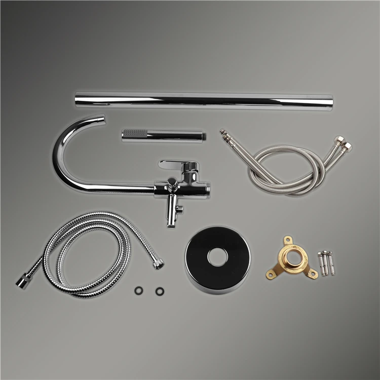 Good Price ACS CE Brass Chrome Single lever handle free standing mixer Round Luxury Bathroom Bath tub Faucet