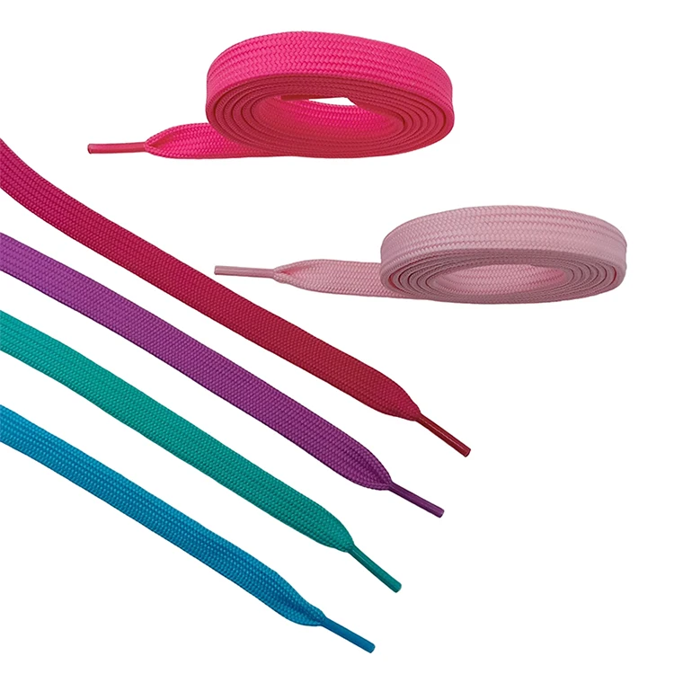 Custom Metal Tips Cream Color Flat Shoe Laces For Casual Shoes