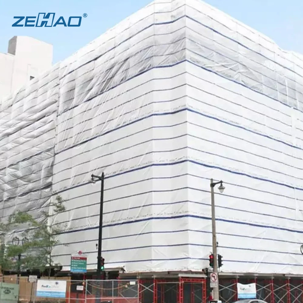 Zehao Clear Vinyl Retardant PE Scaffolding Tarpaulin Reinforced Poly Scaffold Sheeting Construction Safety Leno Tarpaulin