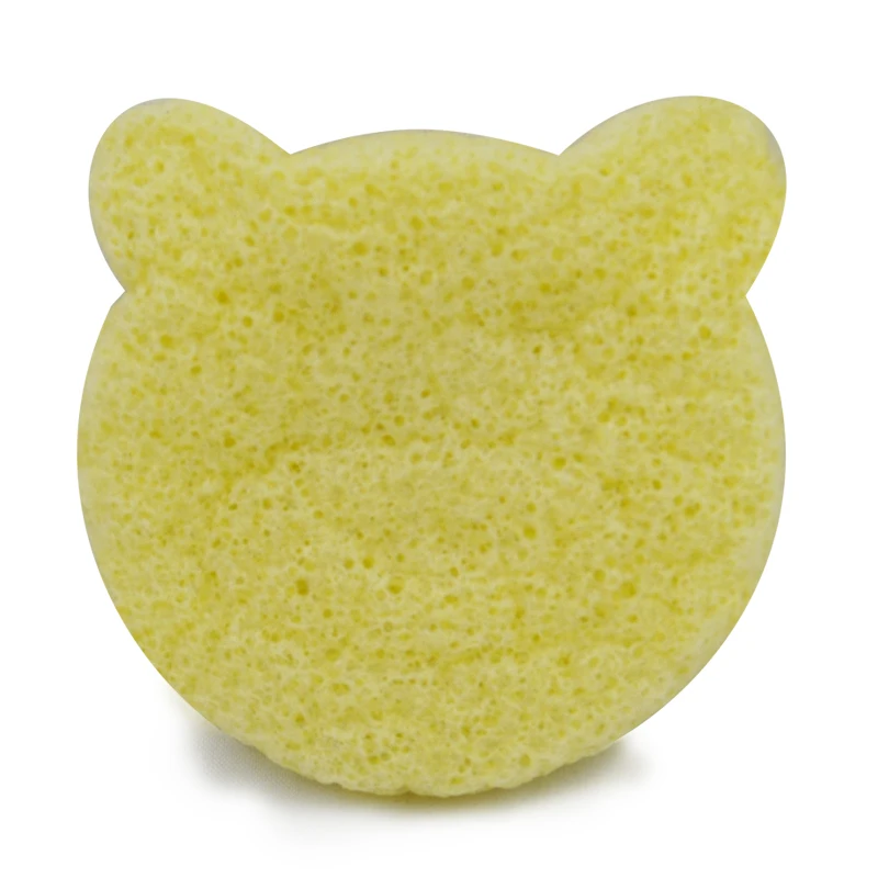 Wholesale Konjac Cute Bear Shape Baby bath Sponge Natural Eco-Friendly & Reusable Makeup Remover Facial Exfoliator