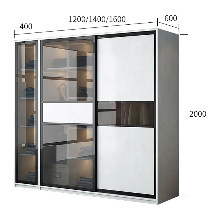 Двойная стеклянная раздвижная дверь Стекловолоконный шкаф дизайнерская мебель для дома
