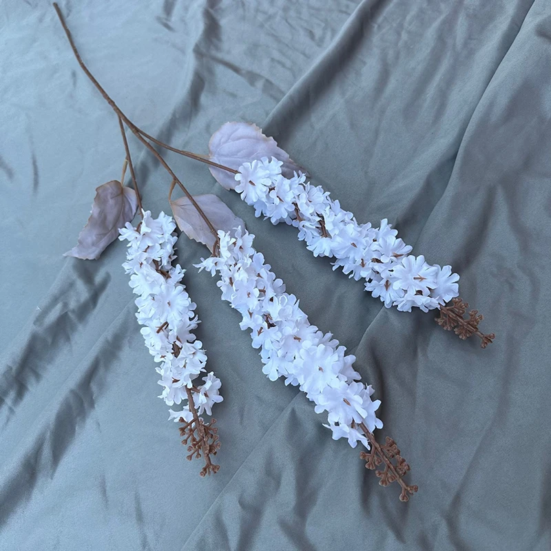 Silk Hyacinth Flower Branch with Long Stem 3 Forks Artificial Larkspur Delphinium real touch rose decorative flowers