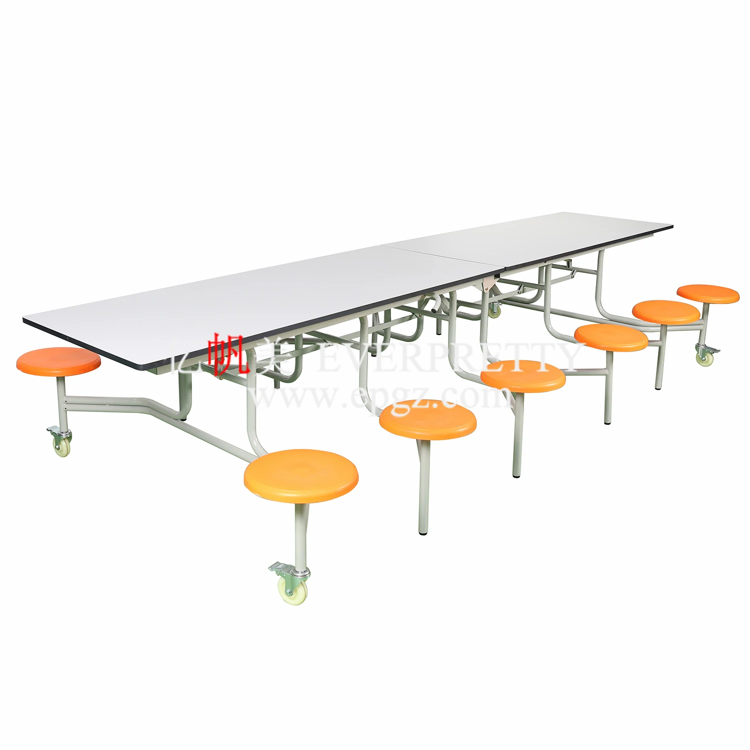 Folding restaurant 12 Seater Multiple Function School Cafeteria Canteen Table And Chair Dining Tables And Stools Set For Student