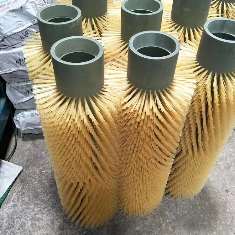 Nylon/PP belt conveyor cleaning roller brush from Jiazhi factory
