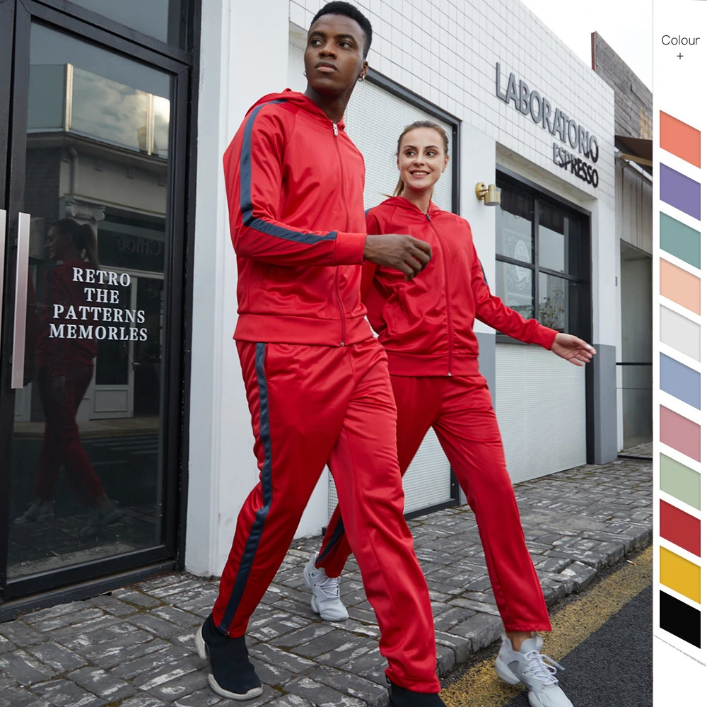 
2021 Free sample Factory Wholesale Sportswear Customized Design Running Wear Mens Tracksuit Sweatsuit Sets Training Jogging Wear 
