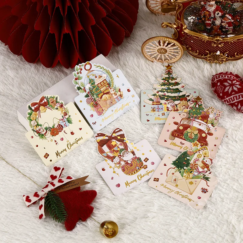 Christmas hot stamping greeting cards to send gift cards florist manufacturers wholesale blessing message card