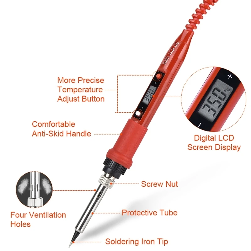 JCD 908S-1 80W LCD Display Electric Soldering Iron 110V/220V Solder Iron Soldering Cautin Welding Iron