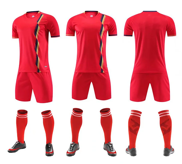 Wholesale Kids Soccer Uniforms Kit Children Cheap Soccer Team Jersey Uniforms Boys Blank Football Jerseys For Printing