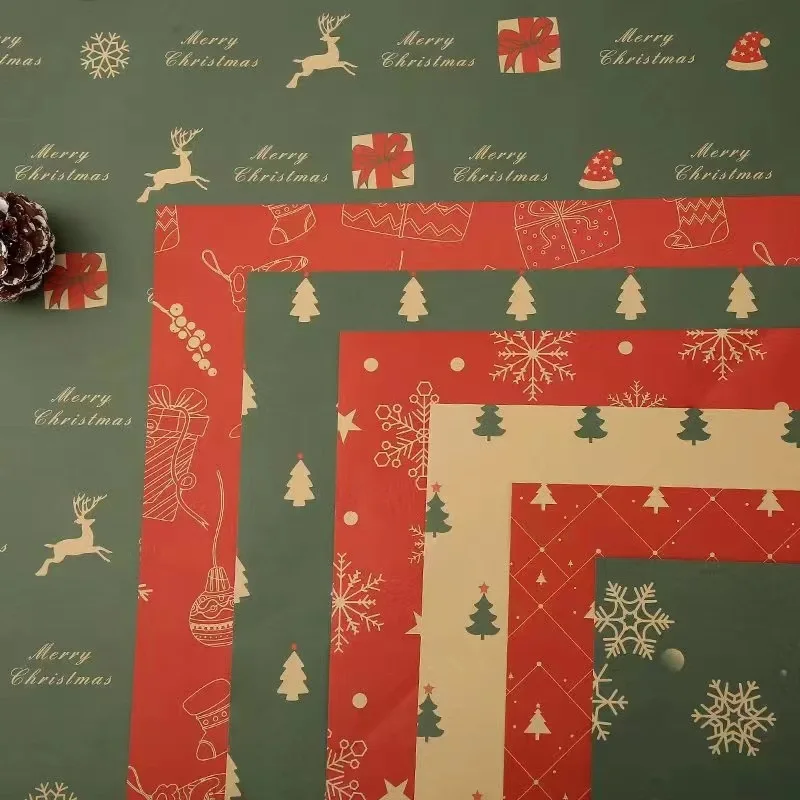 Christmas paper Fresh Flowers Gift Bouquet Packaging Kraft paper thick large size festival gift wrapping paper roll