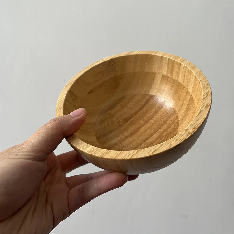 5.5 inch eco friendly bamboo salad fruit bowl for kitchen