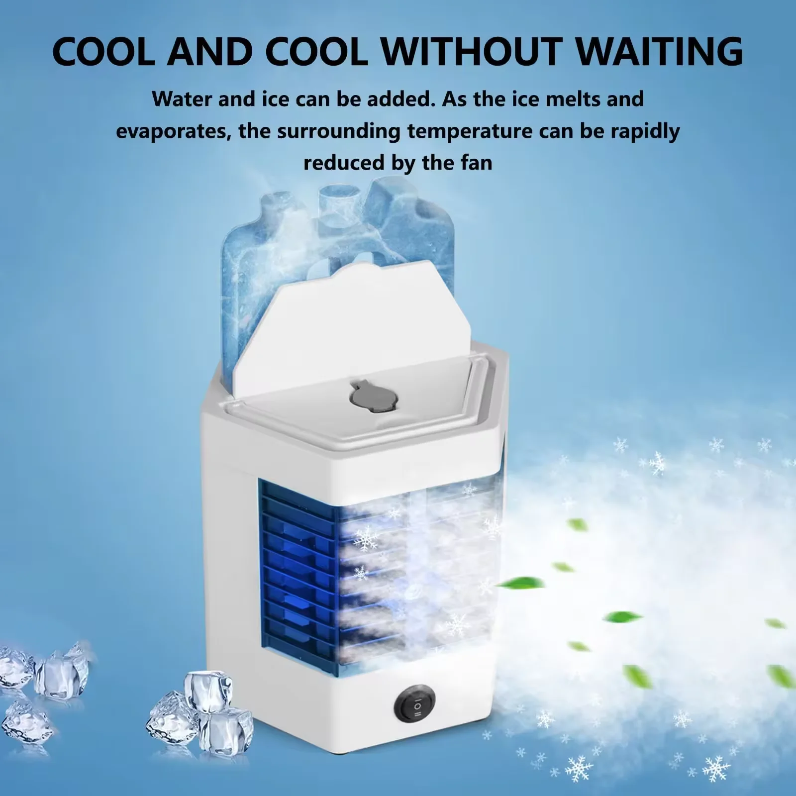 Portable 3 in 1 Personal Evaporative Humidifier Mini Air Cooler Fan
