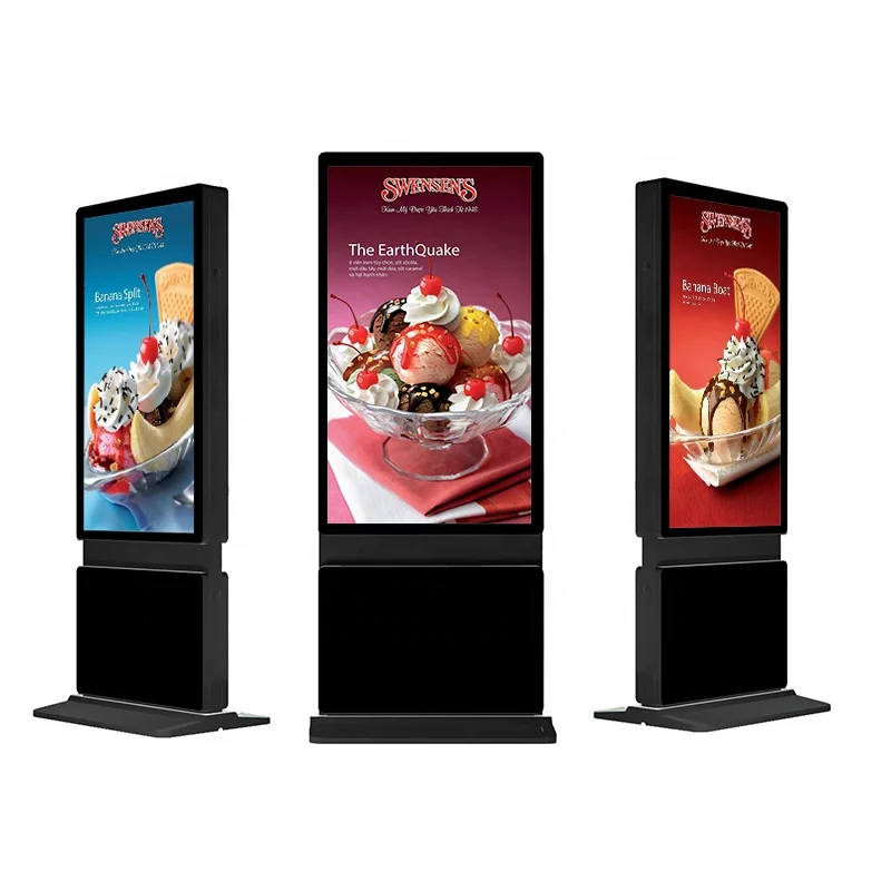 32 43 49 55 65 75 86 98 Inch Double Sided Vertical LCD Advertising Touch Screen 2K 4K Stand Digital Signage Dual Screen Kiosk