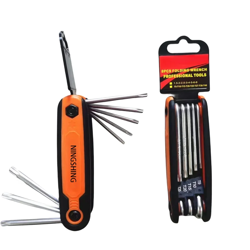 2024 new arrival hand tool portable set wrench  multi folding hex allen key wrench