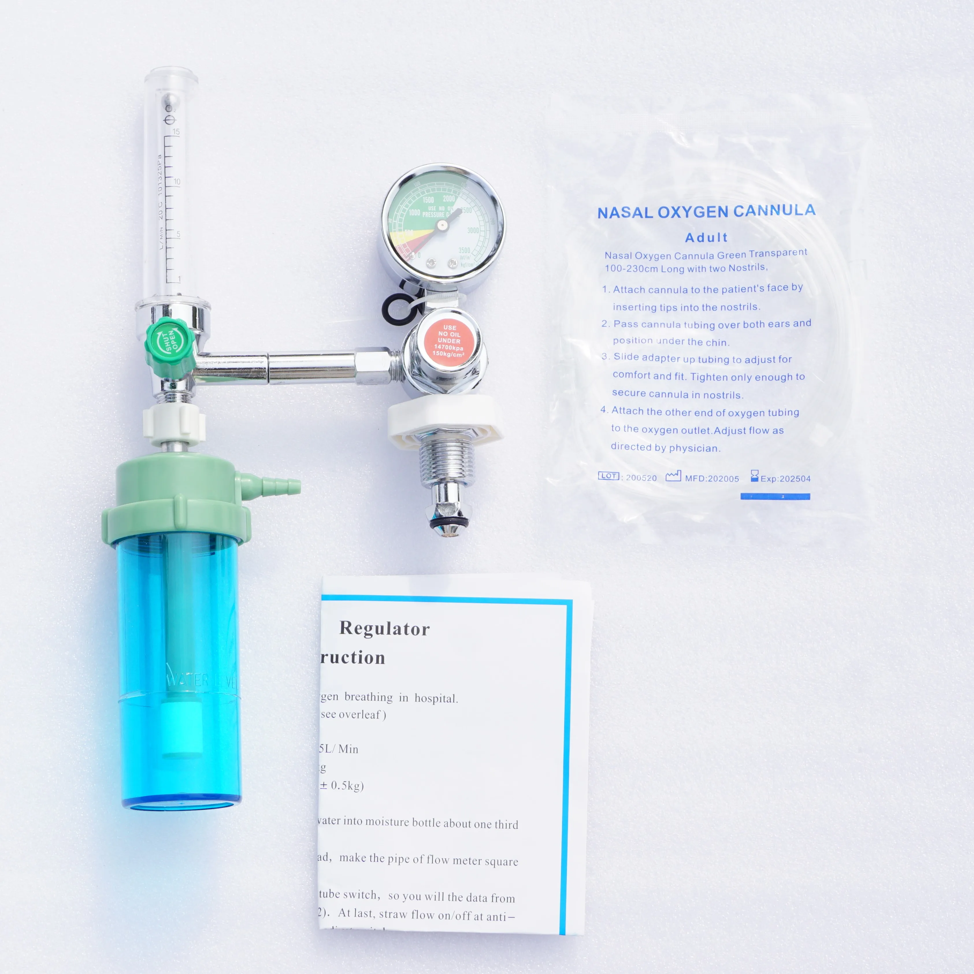 high quality low price medical oxygen cylinder pressure gauge with humidifier for Emergency Clinics