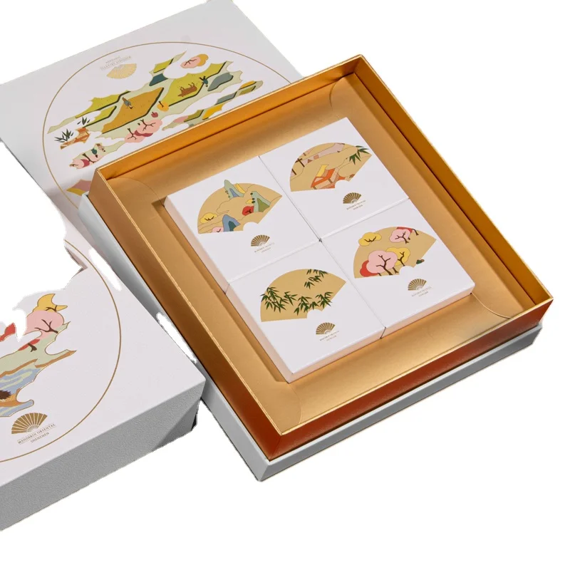 High quality customization elegant and beautiful Moon cake box Environmentally friendly degradable box