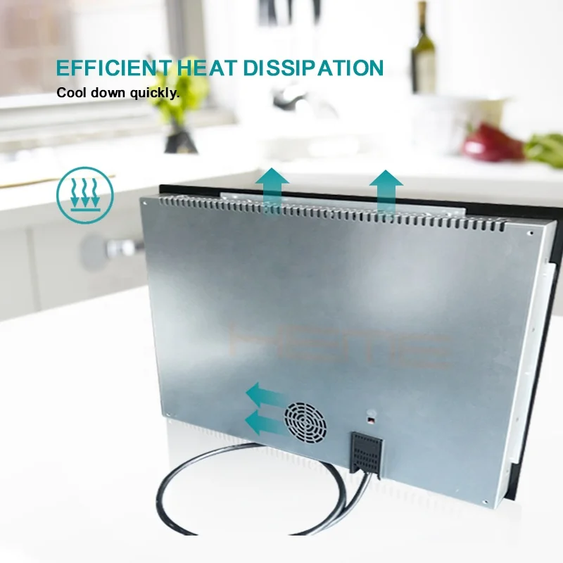 Built in Household Appliances 2 Zones Electric Cooktop Black Glass Panel Double Burner Induction Cooker