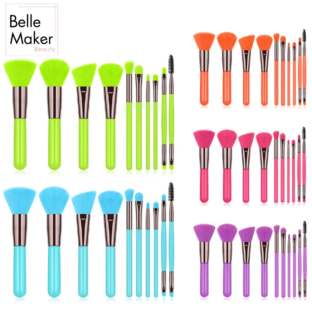 
Ins Горячее предложение 10 шт. неоновые розовые тени для век Смешивание Подводка для глаз для бровей безупречные кисти для макияжа синтетические кисти для макияжа 