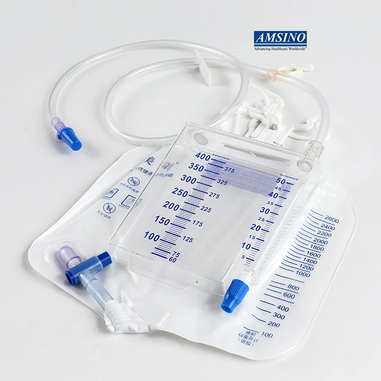 400ML+2600ML Sterile Disposable Urine Meter with Anti-reflux Drip Chamber