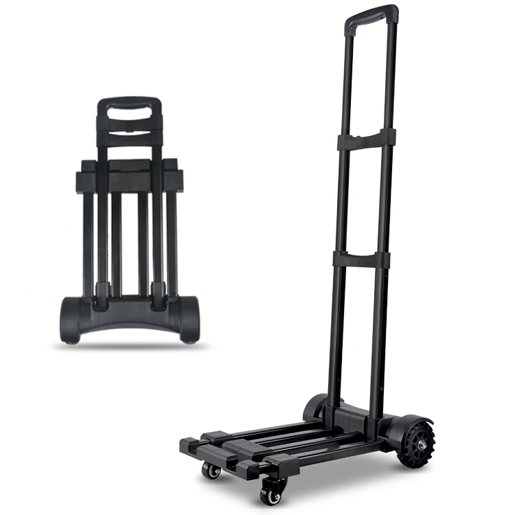 Folding Hand carts Truck Portable Dolly Compact Utility Move Luggage Cart with 50Kg Heavy Duty 4 Wheels Solid Construction