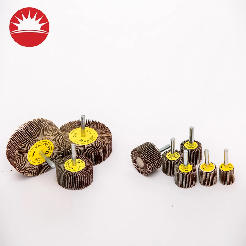 High Sharpness Grit 40#-320 Sanding Cut Faster Spindle Flap Wheel With Shaft Shank for Polishing and