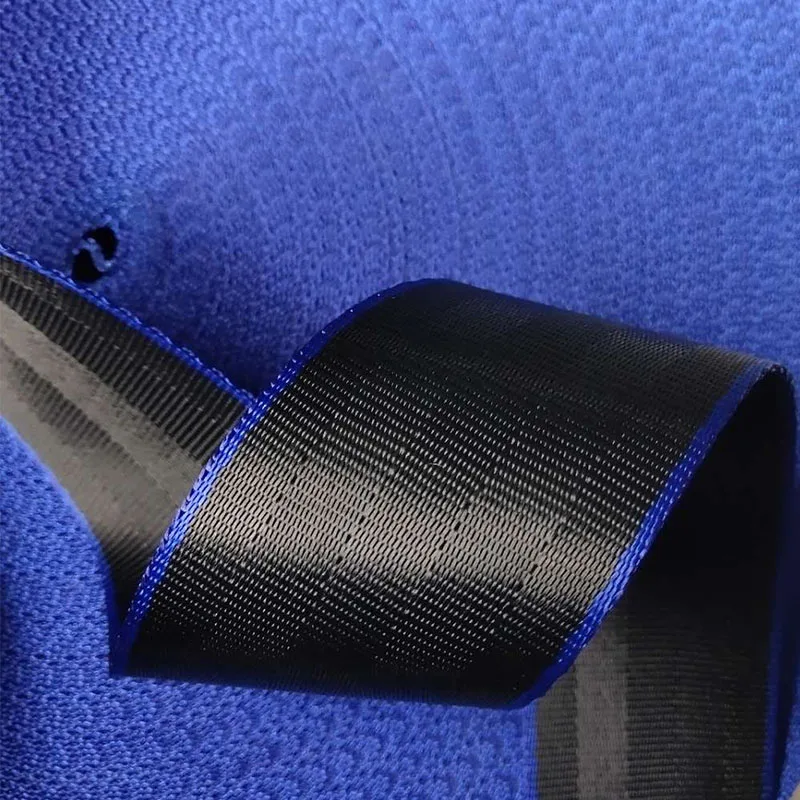 47mm Yellow and black high breaking strength polyester webbing for car safety belt