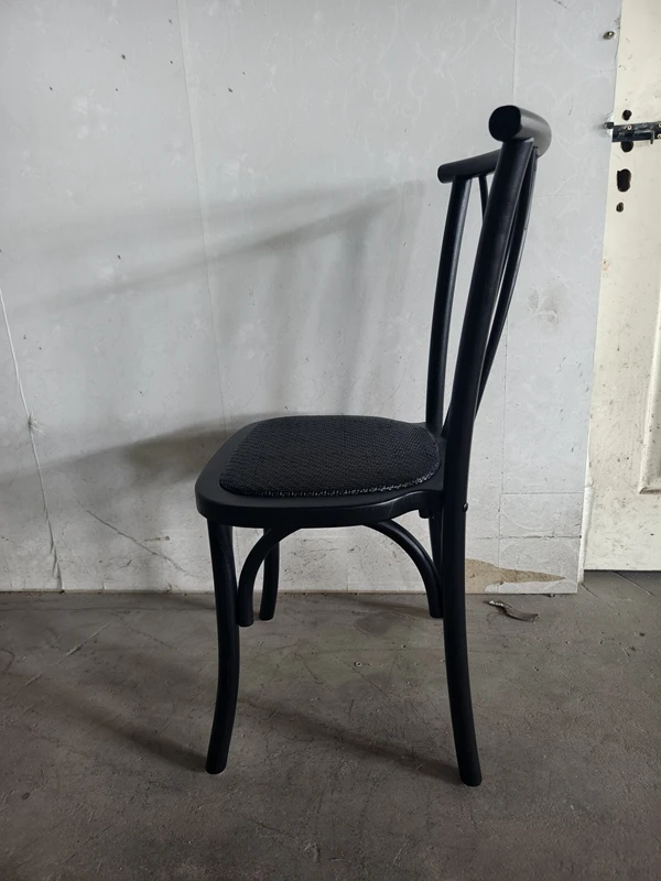 Hot Sale Luxury Wedding Wing Chair Stackable Style Wooden Vintage Twig back chair with Rattan Seat black color