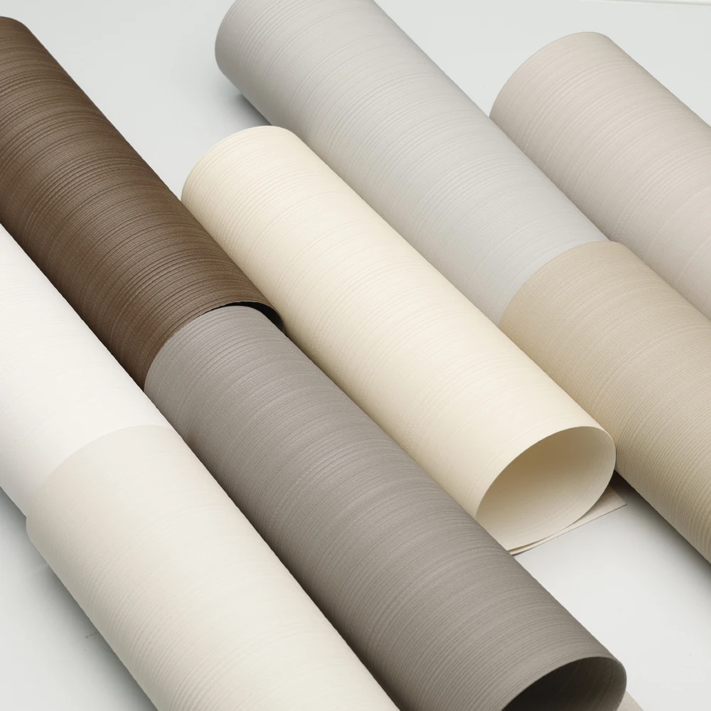 Hot New Product Eco friendly PVC Vinyl Wallpaper Rolls Wholesale Various Colors Vertical Texture Matte Wall Paper Leisure