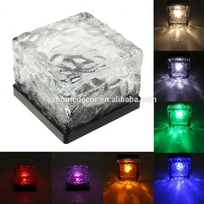 
Ice Rocks Run glass cubes LED Solar Energy Color Changing Decoration Lights For Path and Garden(Multi-color) 