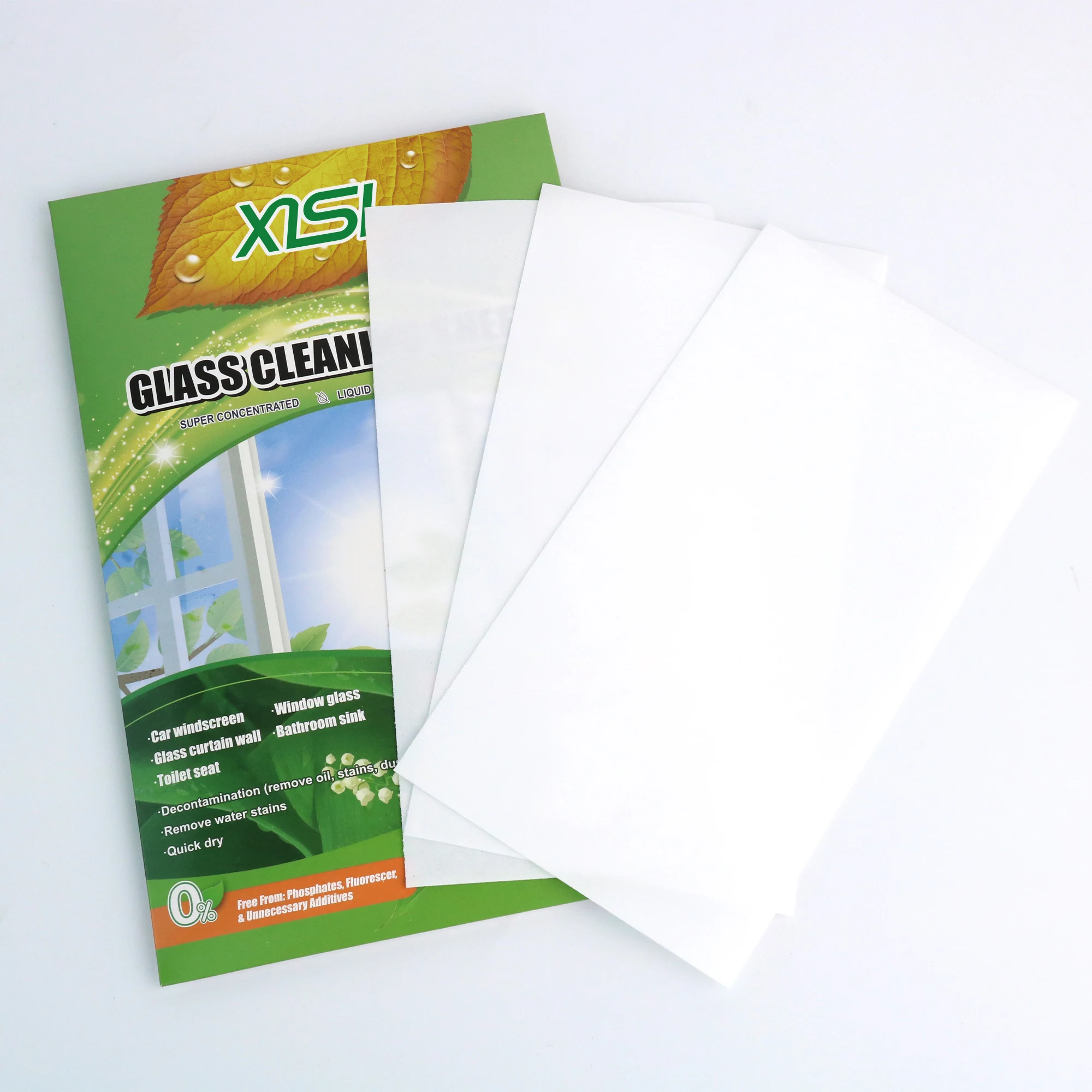 XISI Eco-friendly Glass Cleaner Sheet For Window Glass Cleaning