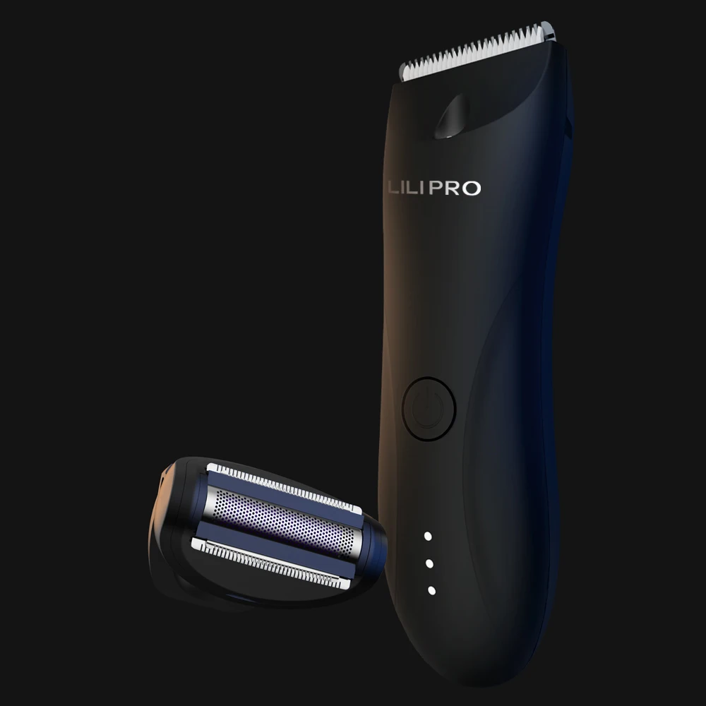 LILIPRO B9  Waterproof Intimate Shaver Replaceable Ceramic Blade Dual-Head Groin Trimmer for Men Ball Electric Body Hair Trimmer
