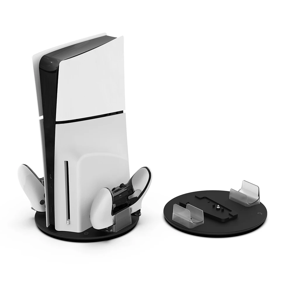 Multifunctional Atmosphere Light Charging Dock Stand Type-C Controller Charger for PS5 Slim Console Vertical Cooling Stand