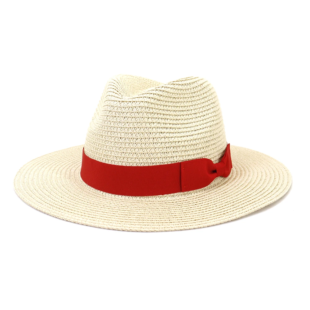 sombreros panama sun hat with bow Panama straw hats for women summer hats for men