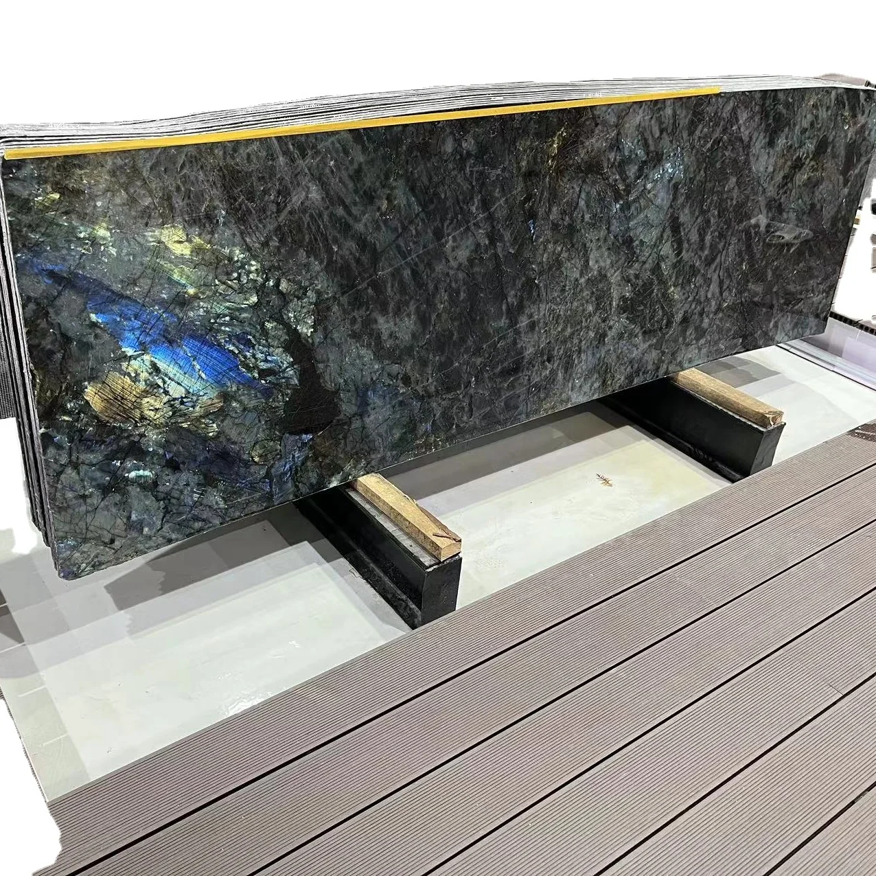 Luxury Madagascar Blue Labradorite Granite slab  home decoration Lemurian blue granite
