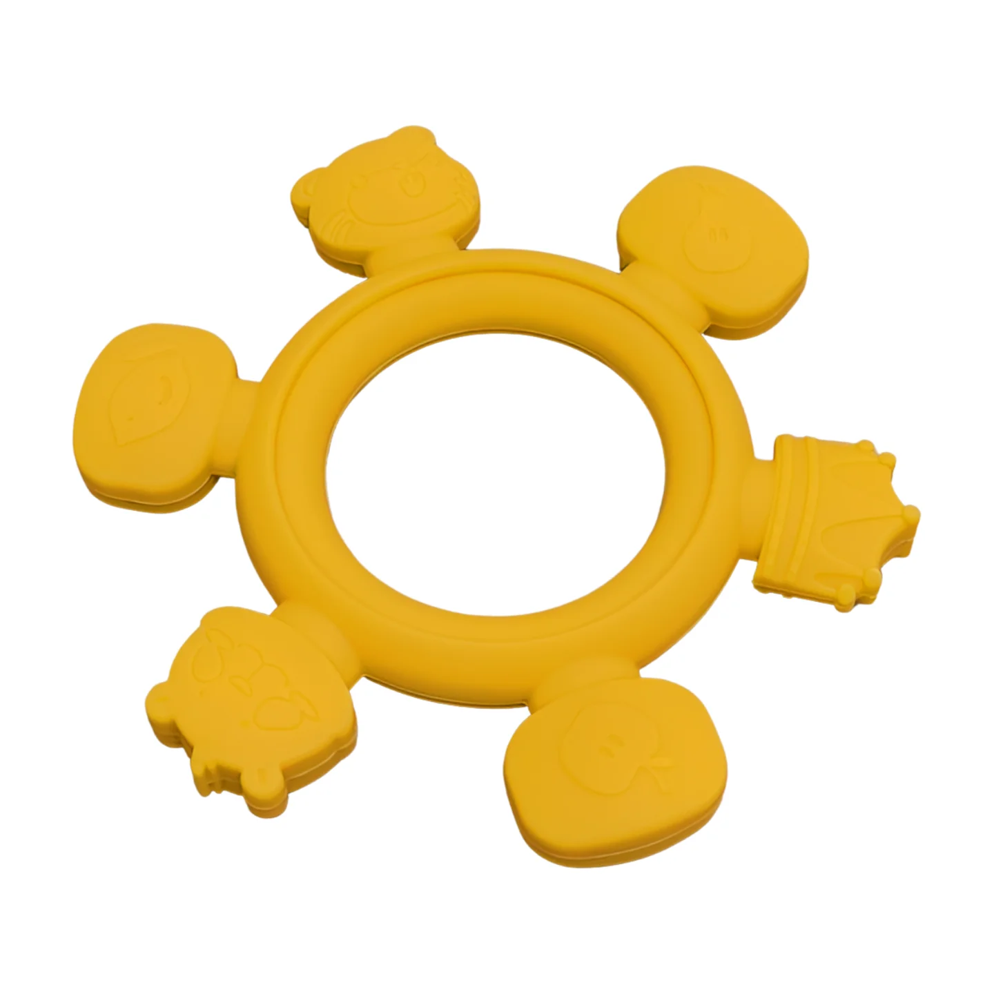 Direct wholesale great standard Baby Crochet Rattle Silicone Teether Ring Two-piece Animal Baby Toy Set