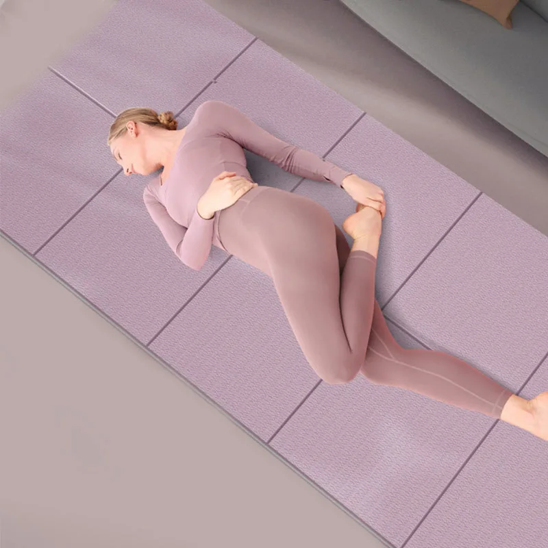 80cm High Quality Folding Yoga Travel Pilates Mat Portable Thickening 6/8mm Gymnastic Fitness Foldable TPE Yoga Mat