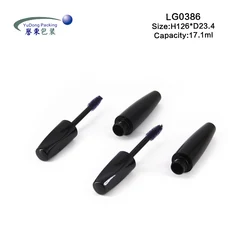 Оптовая продажа, черная индивидуальная торговая марка, косметические пластиковые пустые туши для ресниц, контейнер, упаковка с кисточкой