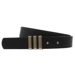 2021 New Popular and Stylish 3 Rings Thin Women Belt Pu Belts for Jeans and Dress Women without Buckle Gold Ladies Belt Female