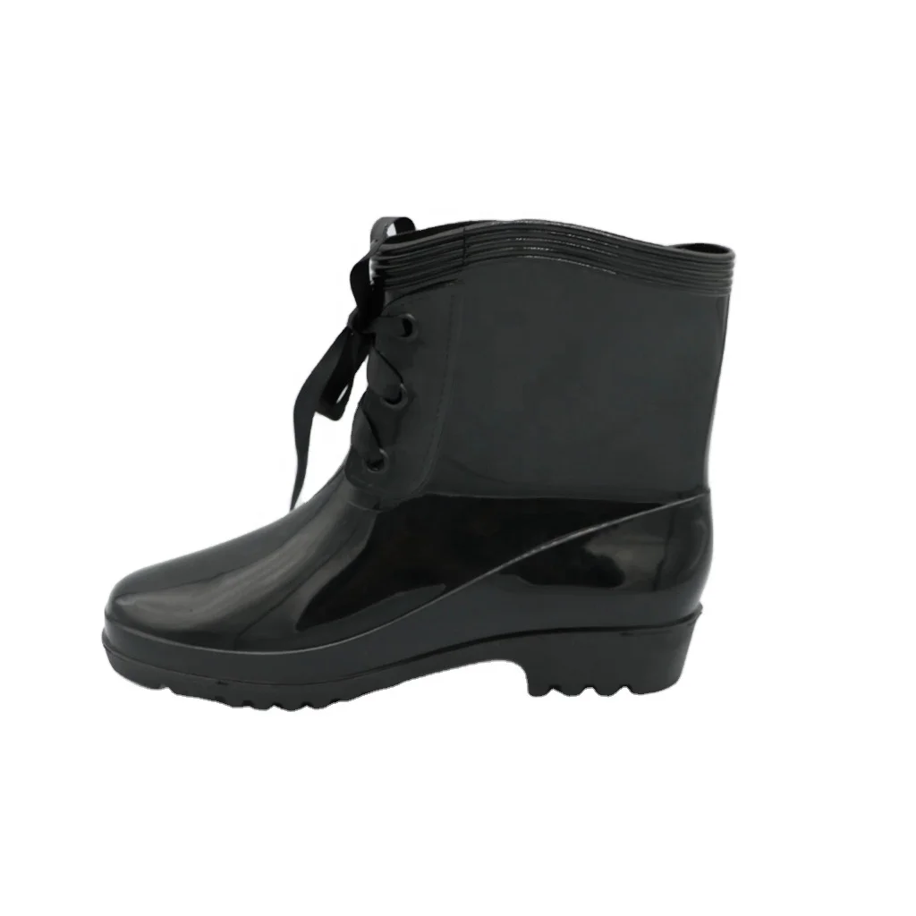 Best Selling Fashion Lace Up Cheap Custom Premium Practical Popular Gumboots Waterproof  Lace Up Rain Bootsts