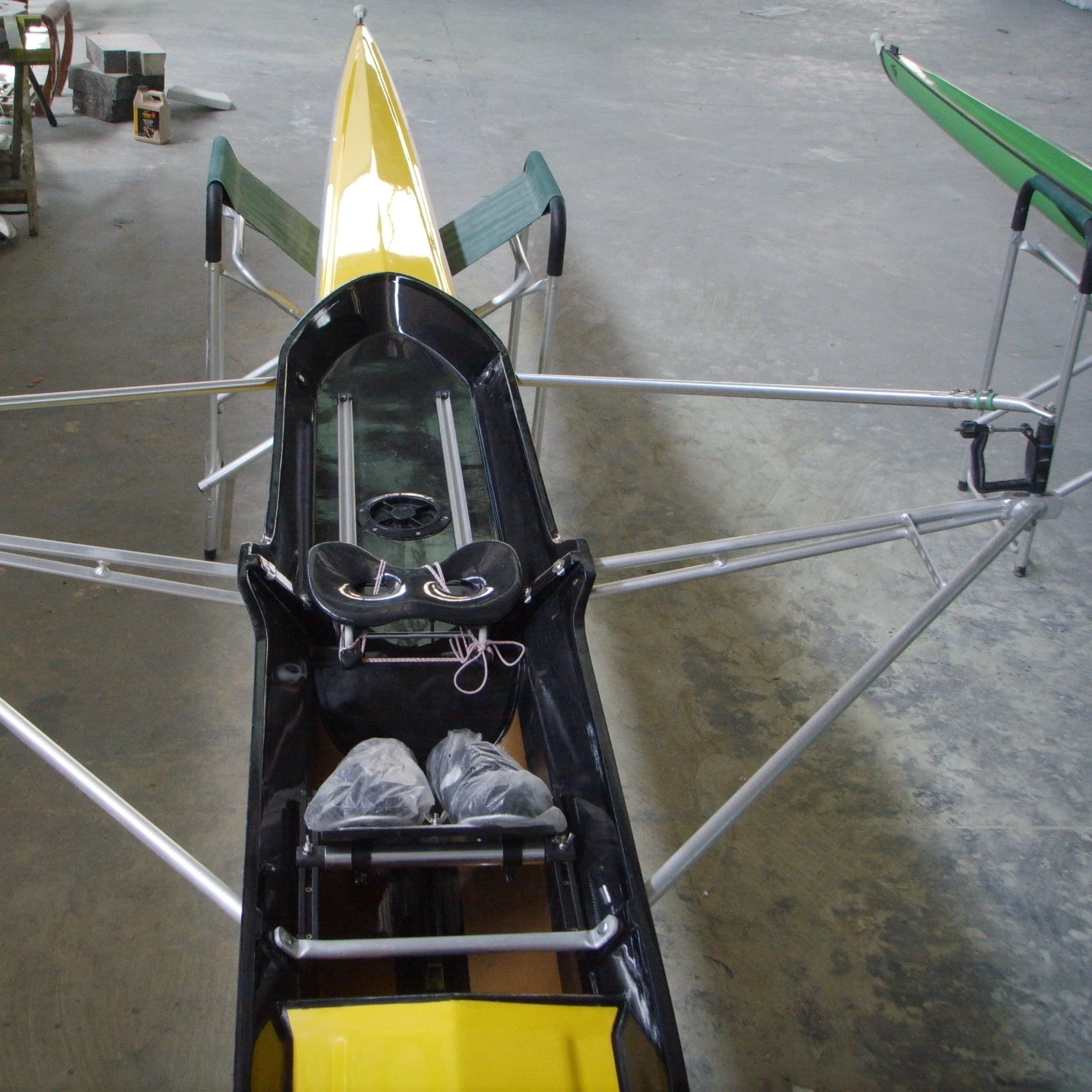 FISA world sprint boat 1X racing shells carbon kevler fiber FRP rowing scull  row boat supplies with wing rigger euro rigger