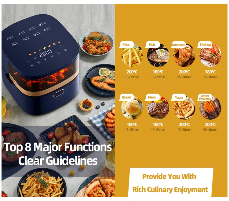 OEM Smart Air Fryer for Healthy Low-Fat Cooking Electric Mechanical Air Fryer Household Oil Free Fryer