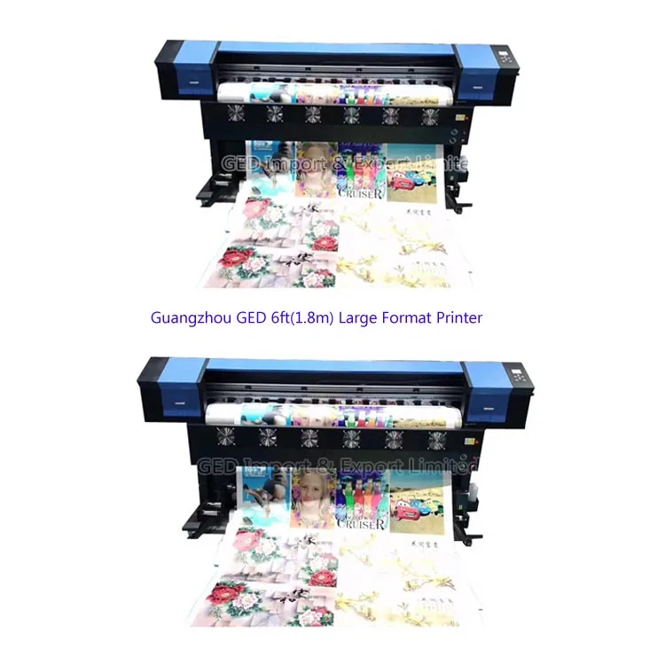 Экологически чистый принтер Guangzhou 1 8 м с одной головкой XP600 Широкоформатная Брезентовая печатная машина для баннеров наклеек бумажных этикеток