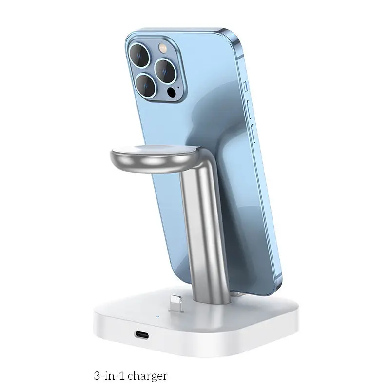 Wireless charger factory price 15W fast charging three-in-one desktop wireless charger mobile phone watch Bluetooth headset