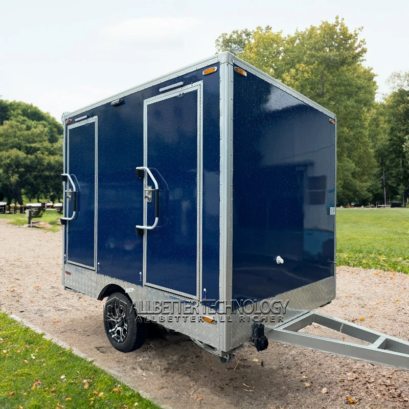 Allbetter Cheap Price Custom Size Mobile Toilet Mobile Portable Toilet Trailer Luxury Portable Bathroom Trailer