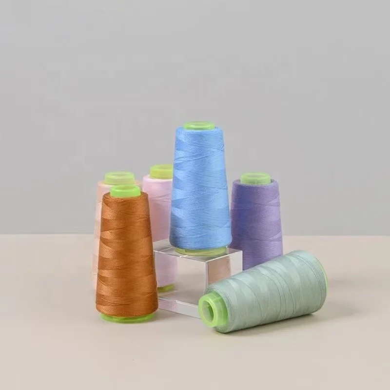 Многоцветные 100% полиэфирные швейные нитки высокопрочные 40/2 40s/2 5000 ярдов