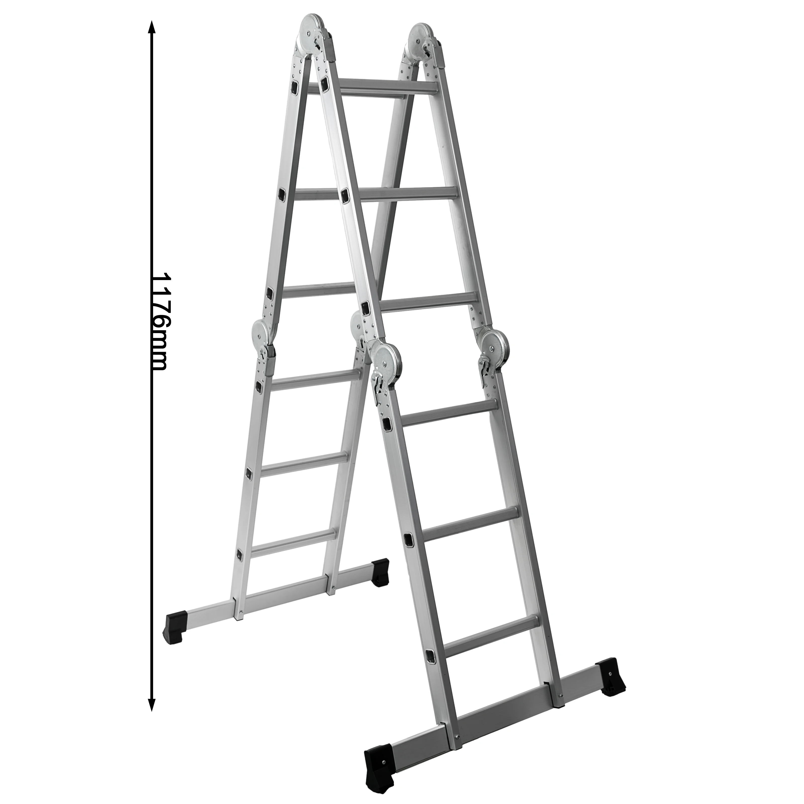 Custom 1.5mm Thick Aluminum Folding Ladder Modern Design Multi-Purpose Telescopic Step Folding Ladder for Outdoor Use