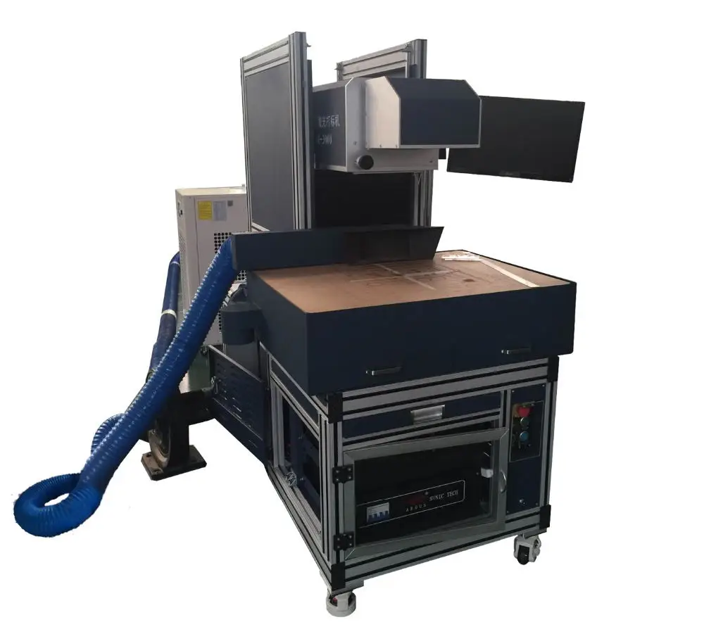 3D динамическая фокусировка CO2 металлическая РЧ трубка лазерная маркировочная машина большого формата 800*800 мм Лазерная Заводская 3d гравировальная