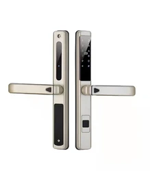 Digital waterproof Outside Sliding Door Handle Password Fingerprint Tuya App Remote Unlock Smart Door Lock