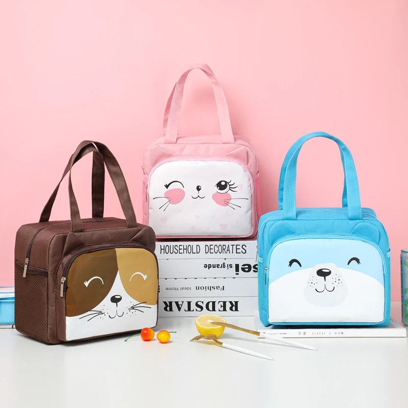 Fashion pink cute animal design large capacity waterproof portable oxford cooler bag 2020
