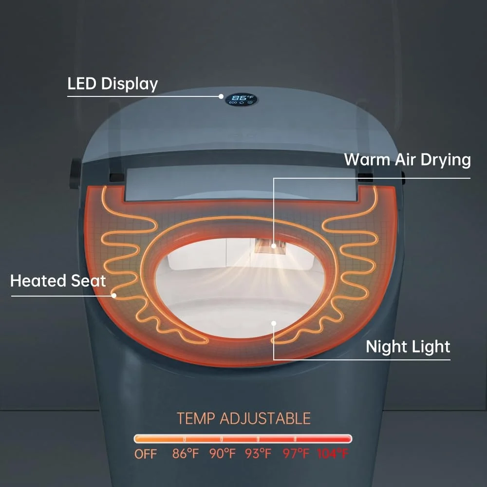 Hot Sale Automatic Sanitary Ware Items Ceramic Bowl Black Bathroom Wc Intelligent Smart Bidet Toilet