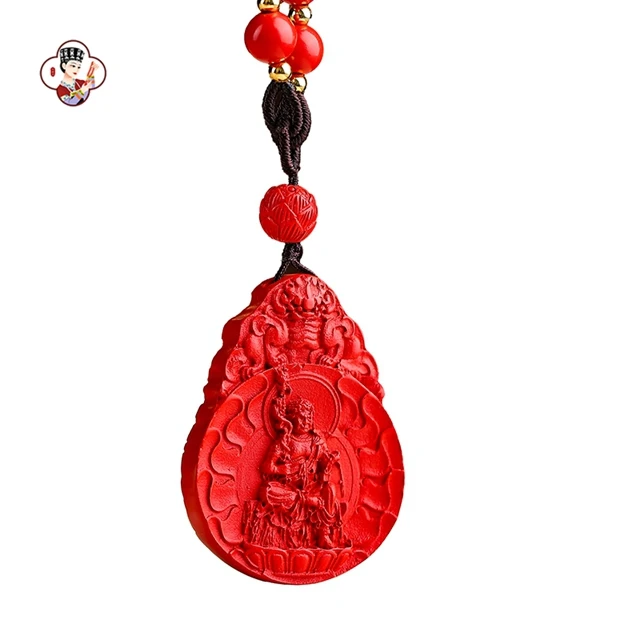 Fashion Jewelry 2024 Natural Ruby Necklace Carving Buddha Statue Lucky Talisman Pendant Necklace Charms For Jewelry Making